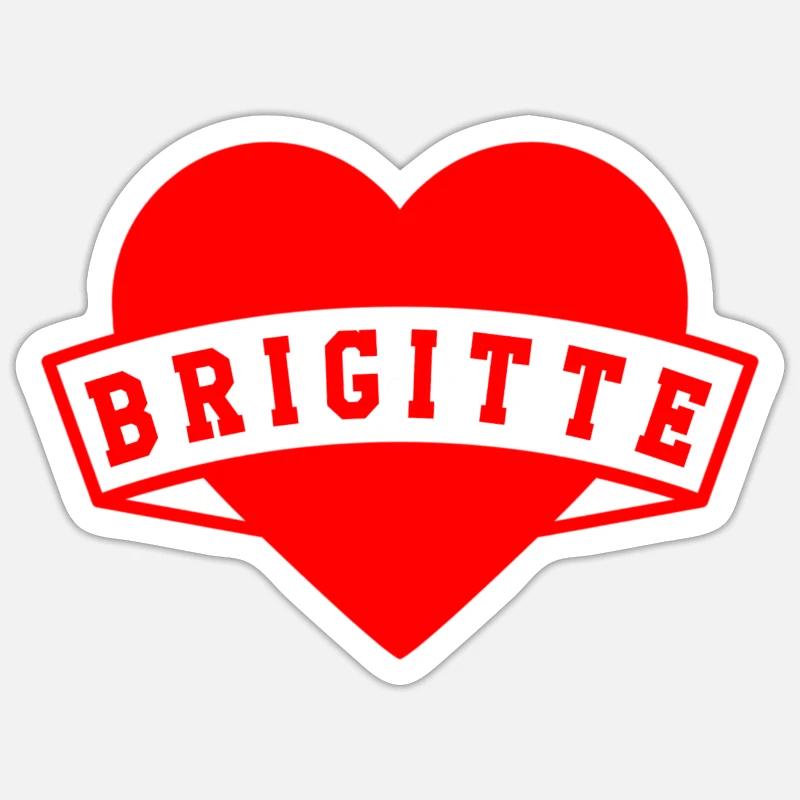 Brigitte Herzen - Sticker taille S (10 x 10 cm) - blanc mat
