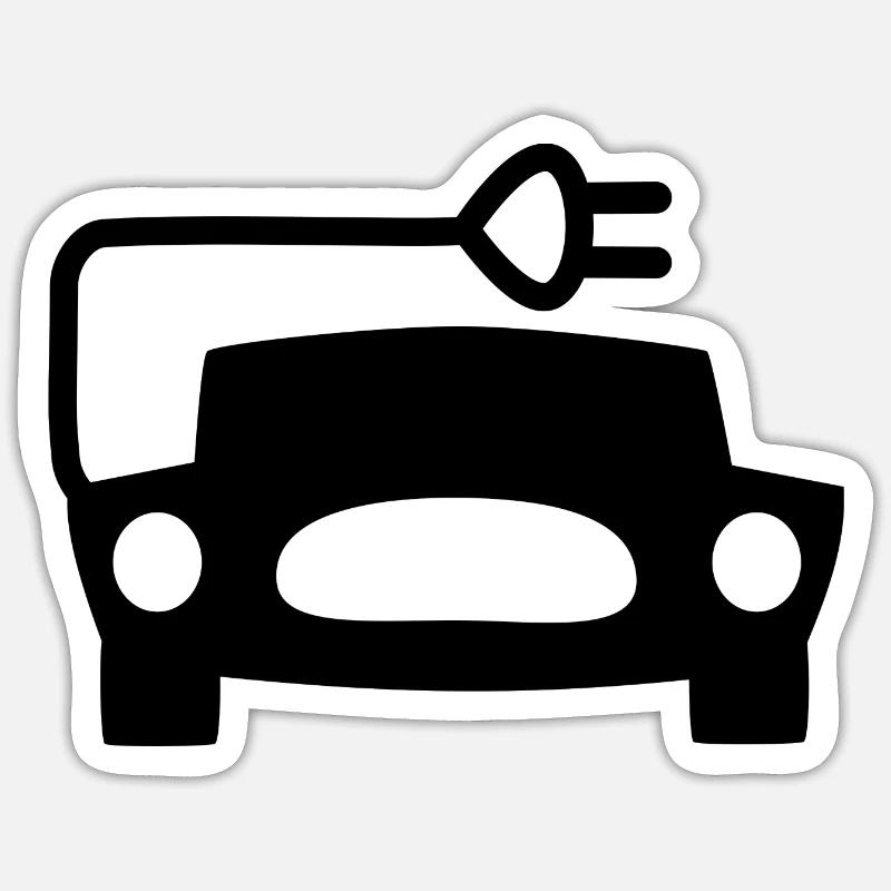Voitures électriques - Sticker taille S (10 x 10 cm) - blanc mat