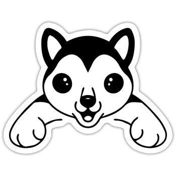 CHIEN CHAT ANIMAL DE COMPAGNIE - Sticker taille S (10 x 10 cm) - blanc mat - Devant