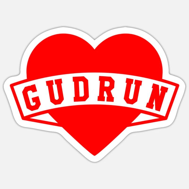 Gudrun Herzen - Sticker taille S (10 x 10 cm) - blanc mat