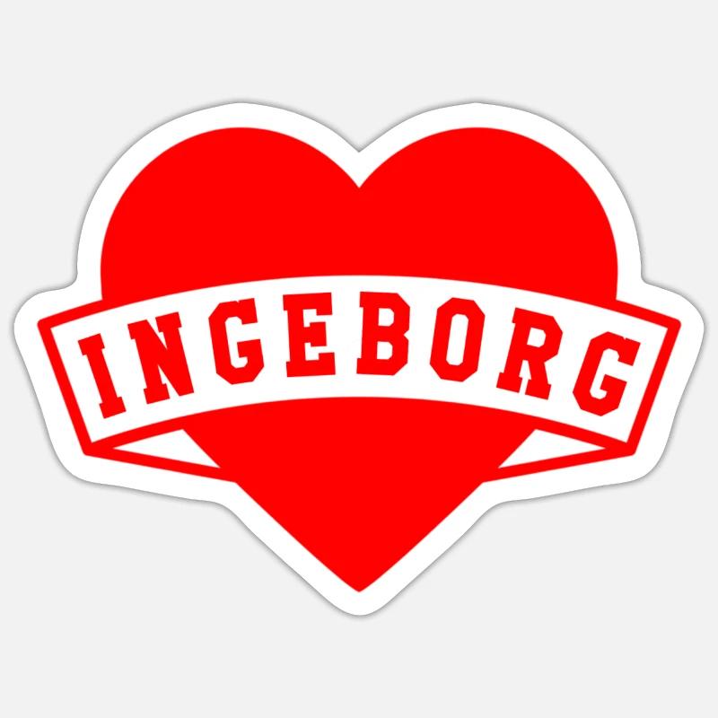 Ingeborg - Sticker taille S (10 x 10 cm) - blanc mat