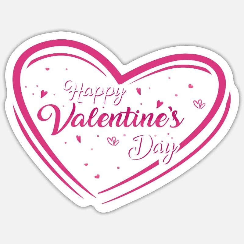 Joyeuse Saint-Valentin - Sticker taille S (10 x 10 cm) - blanc mat