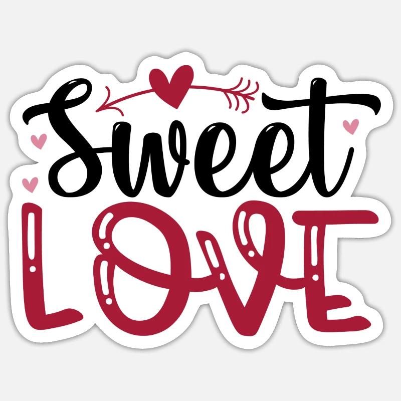Amour doux - Sticker taille S (10 x 10 cm) - blanc mat