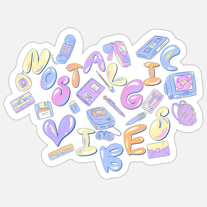 Nostalgic vibes - Sticker size S (10 x 10 cm) - white matte