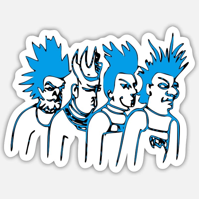 Equipe de punk - Sticker taille S (10 x 10 cm) - blanc mat