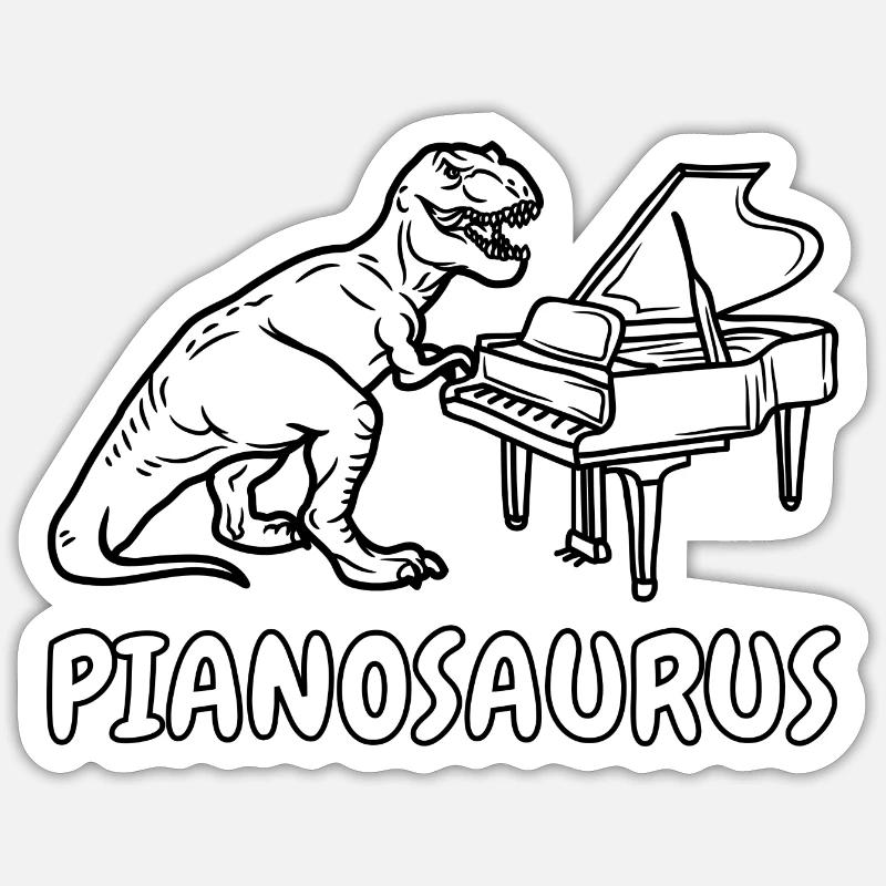 Pianosaurus Rex - Sticker Größe S (10 x 10 cm) - Mattweiß
