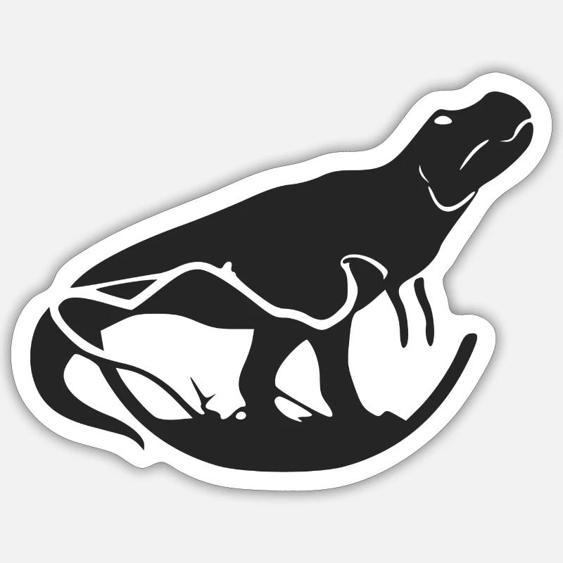T-REX - Sticker Größe S (10 x 10 cm) - Mattweiß