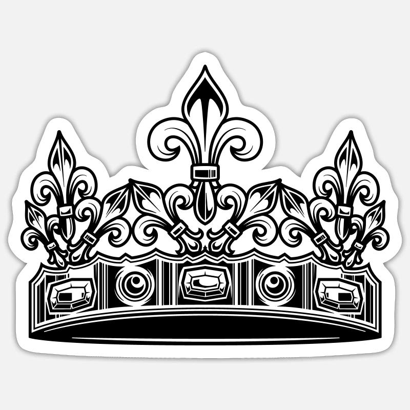 Krone - Sticker Größe S (10 x 10 cm) - Mattweiß