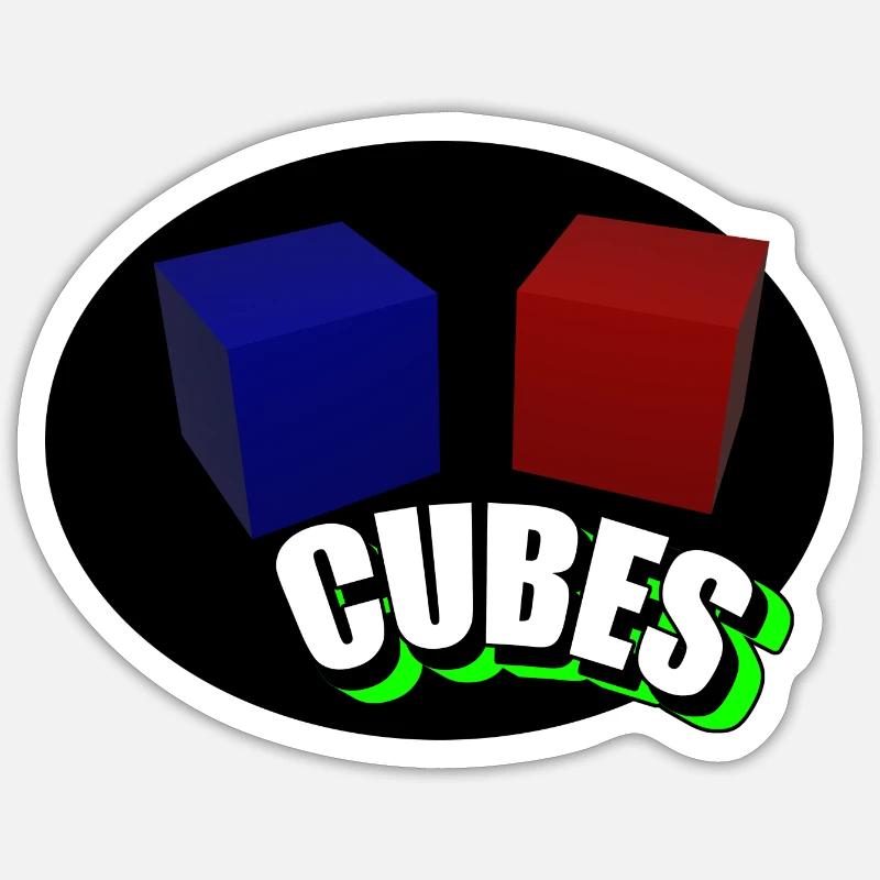 CUBES3 - Sticker Größe S (10 x 10 cm) - Mattweiß