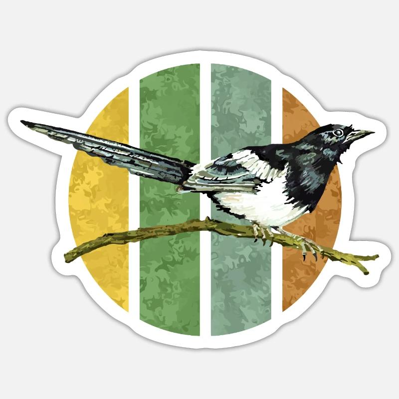 Oiseau - Sticker taille S (10 x 10 cm) - blanc mat
