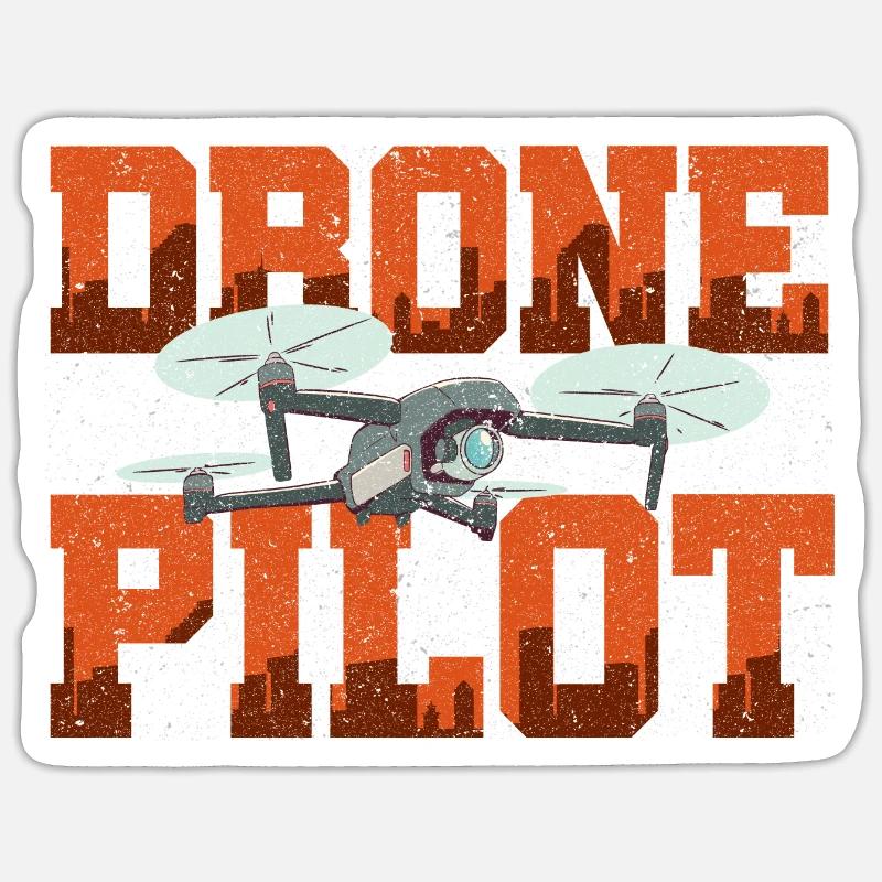 Pilot Graphic Drone Flying Quadcopter Pilot RC Dro Sticker size S (10 x 10 cm)