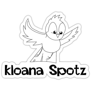 kloana Spotz-kleiner Spatz,Austrian dialect - Sticker size S (10 x 10 cm) - white matte - Front