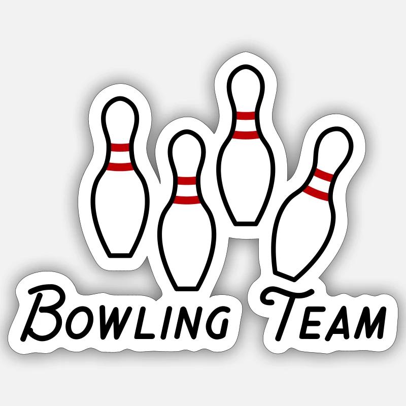 Bowling Team - Sticker Größe S (10 x 10 cm) - Mattweiß