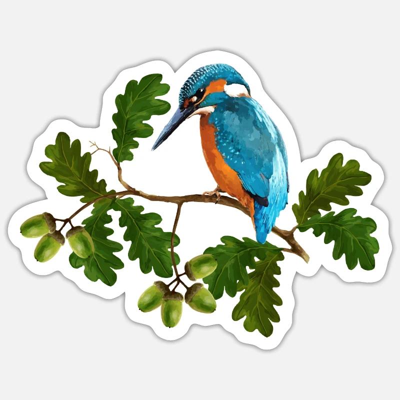 Bunter Vogel - Sticker Größe S (10 x 10 cm) - Mattweiß