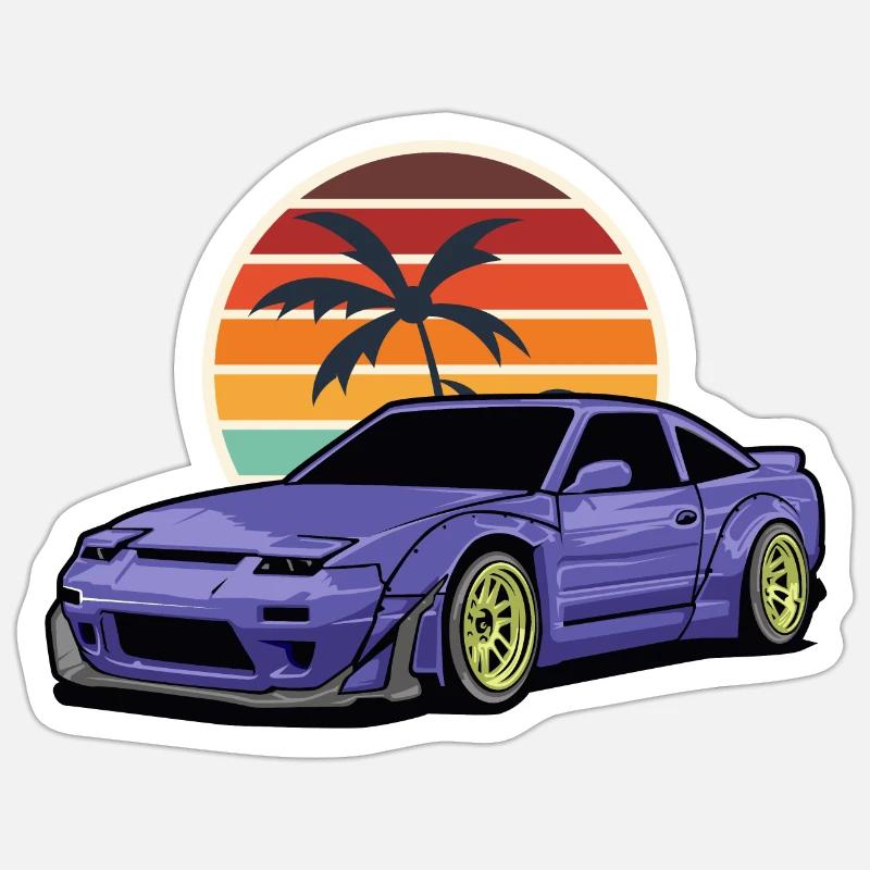 DRIFT CAR JDM - Sticker size S (10 x 10 cm) - white matte