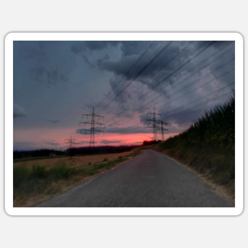 Setting sun - Sticker size S (10 x 10 cm) - white matte