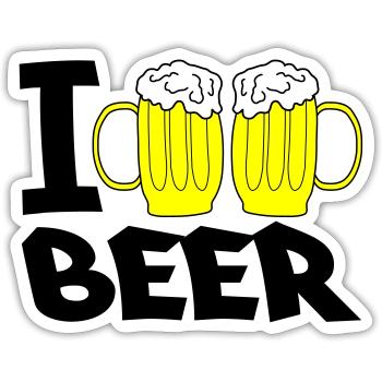 i love beer - Sticker size S (10 x 10 cm) - white matte - Front