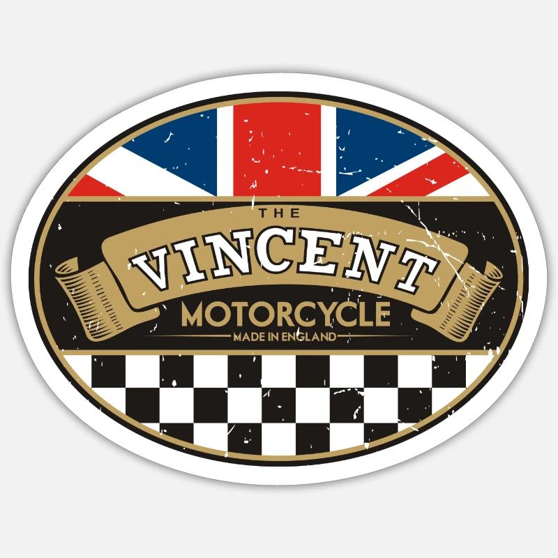 Vincent Oval - Sticker Größe S (10 x 10 cm) - Mattweiß