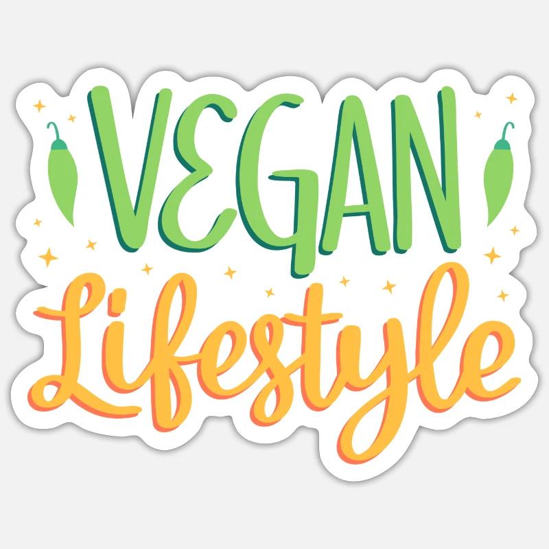 Mode de vie végétalien Sticker taille S (10 x 10 cm)