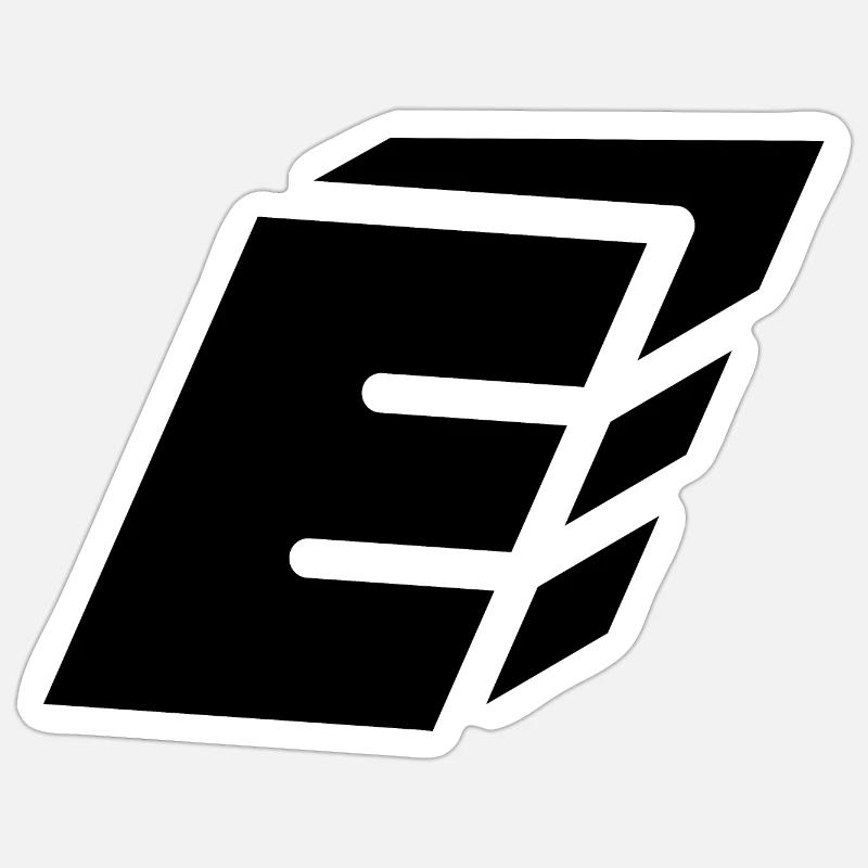 Abstract E letter Sticker size S (10 x 10 cm)