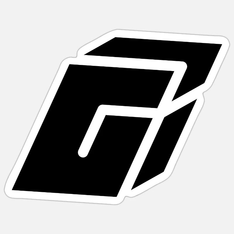 Abstract G letter - Sticker size S (10 x 10 cm) - white matte