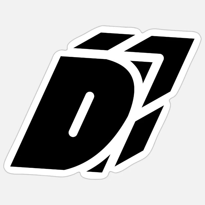 Abstract D Brief - Sticker Größe S (10 x 10 cm) - Mattweiß