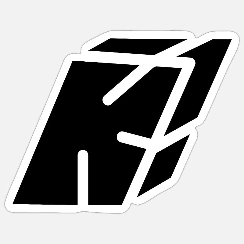 Abstract K letter - Sticker size S (10 x 10 cm) - white matte