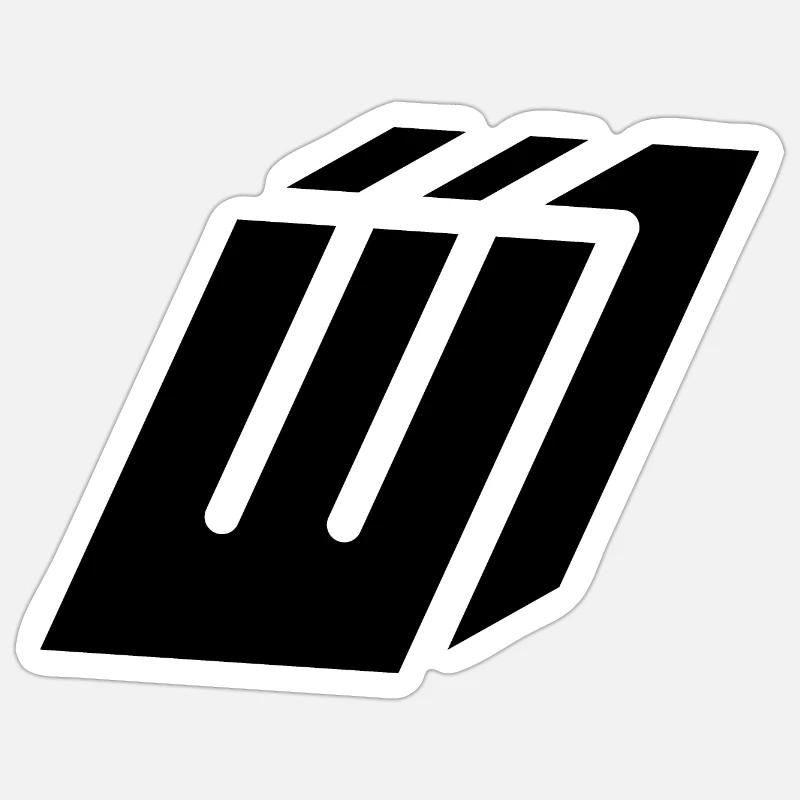 Abstract W letter - Sticker size S (10 x 10 cm) - white matte