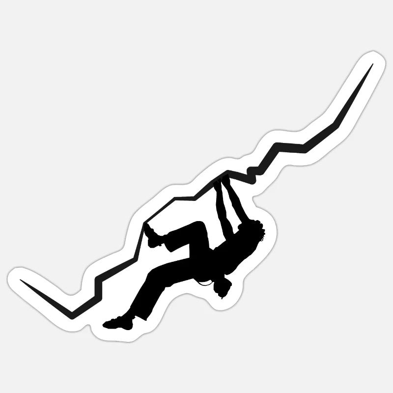 Vintage Bouldern Boulderer Klettern Kletterer - Sticker Größe S (10 x 10 cm) - Mattweiß