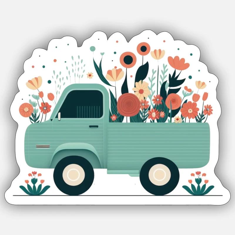 Ramasser une fleur 2 - Sticker taille S (10 x 10 cm) - blanc mat