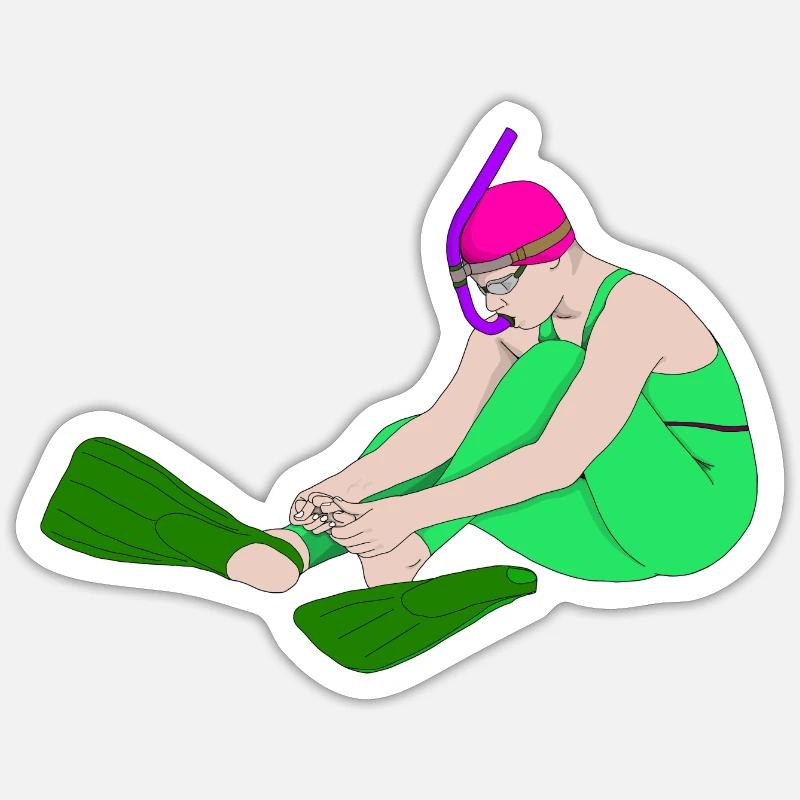 Bi Fins Float Sticker size S (10 x 10 cm)