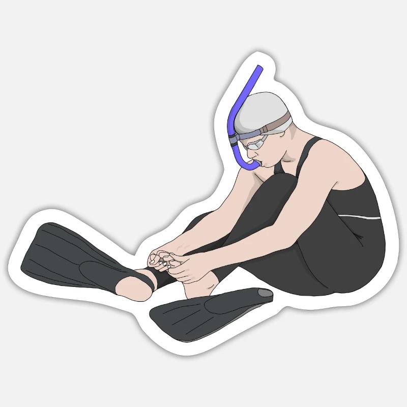 Bi Fin Float - Sticker taille S (10 x 10 cm) - blanc mat