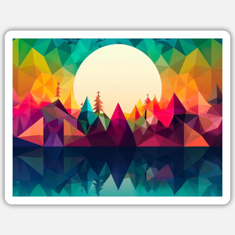 Abstract Wilderness - Sticker Größe S (10 x 10 cm) - Mattweiß