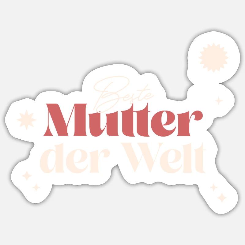 Beste Mutter der Welt-Muttertag Sticker Größe S (10 x 10 cm)