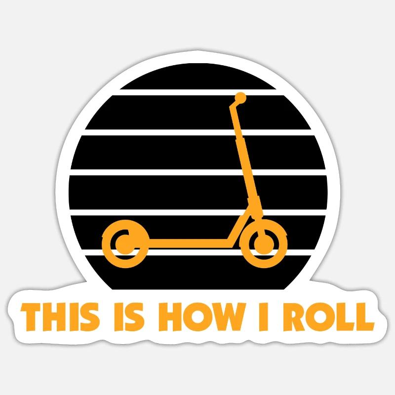 E-Scooter Roller - Sticker Größe S (10 x 10 cm) - Mattweiß