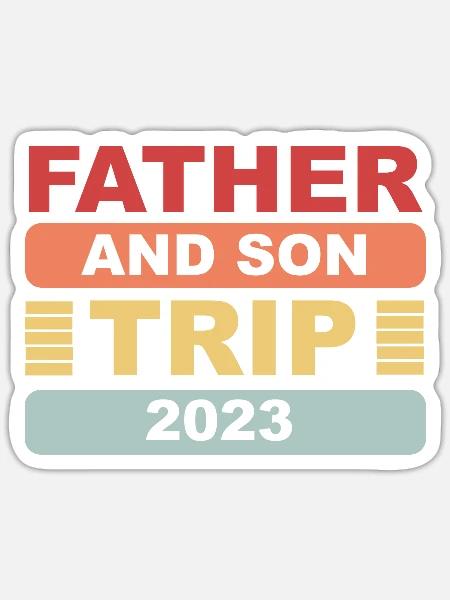 father and son trip 2023 Vater und Sohn Reise - Sticker Größe S (10 x 10 cm) - Mattweiß