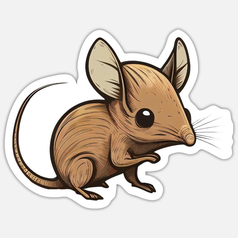 Musaraigne éléphant - Sticker taille S (10 x 10 cm) - blanc mat