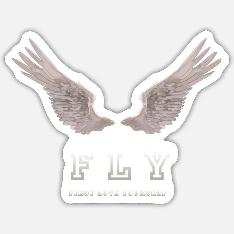 FLY - First Love Yourself ! - Sticker size S (10 x 10 cm) - white matte