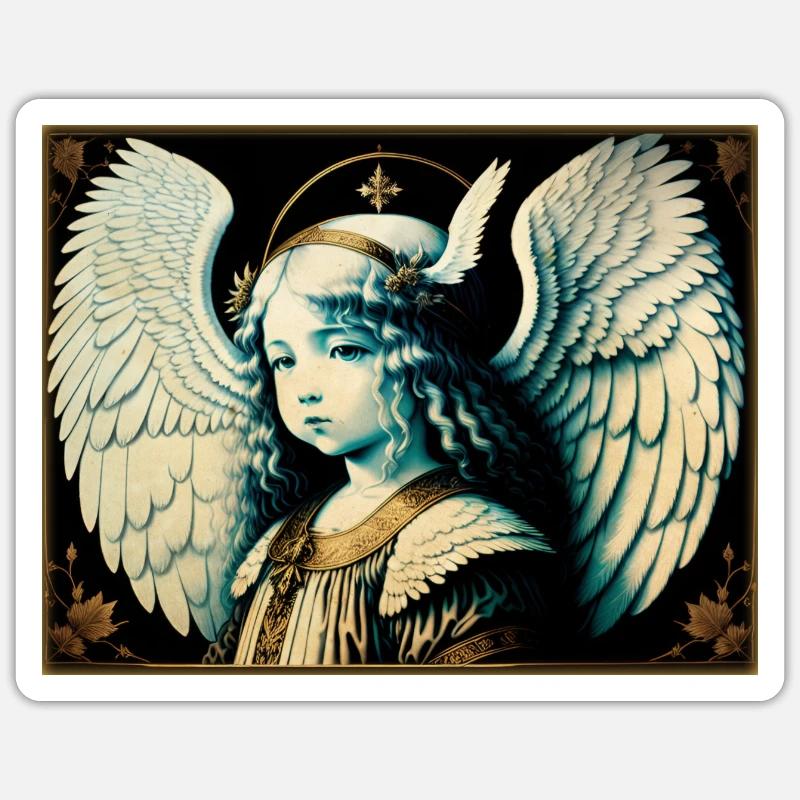 Petit Ange - Sticker taille S (10 x 10 cm) - blanc mat
