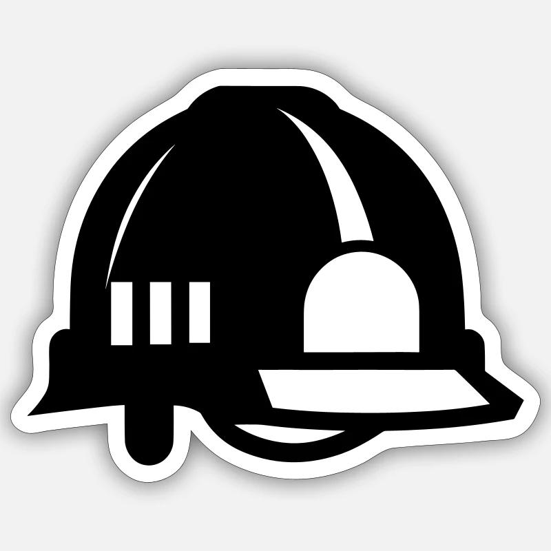 Casque de pompier - Sticker taille S (10 x 10 cm) - blanc mat