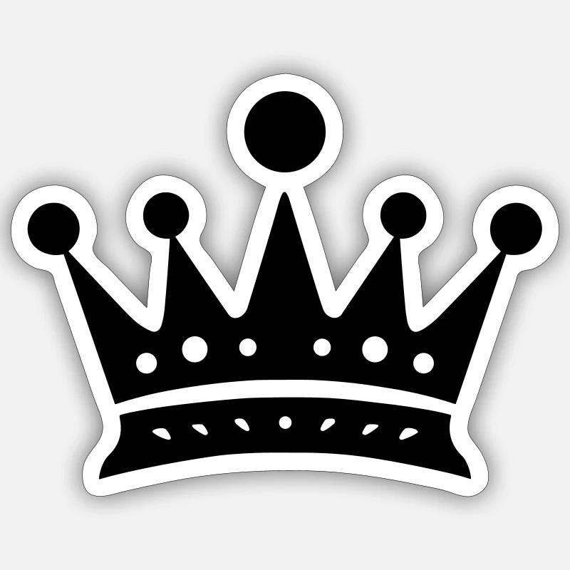 Couronne - Sticker taille S (10 x 10 cm) - blanc mat