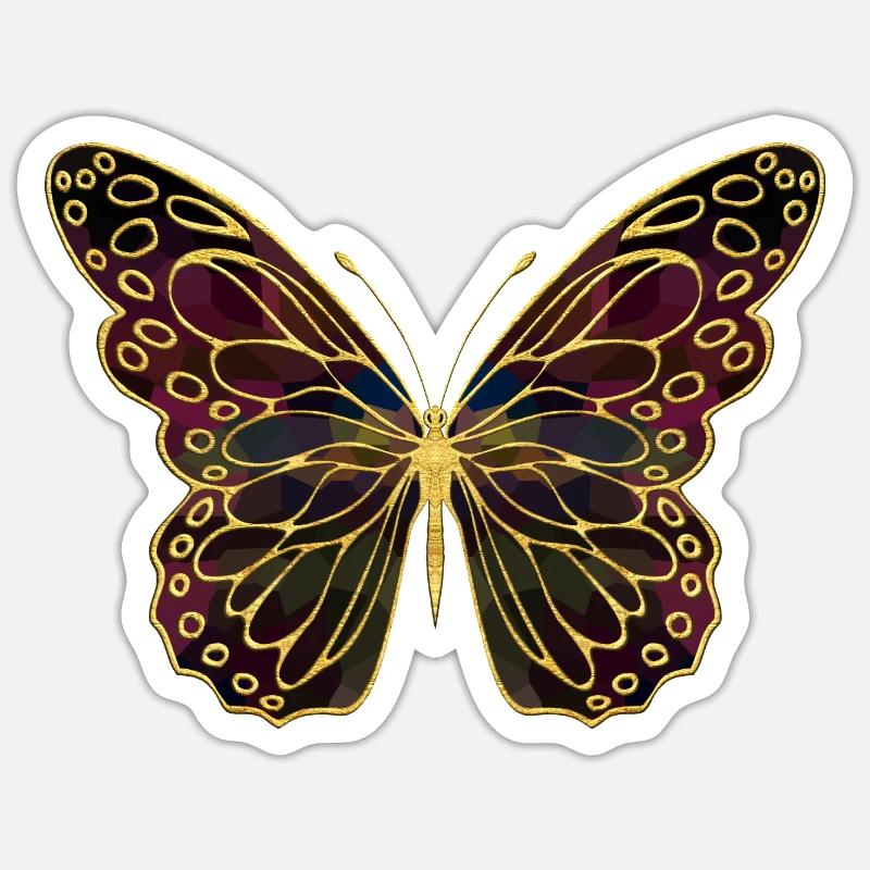 Papillon - Sticker taille S (10 x 10 cm) - blanc mat