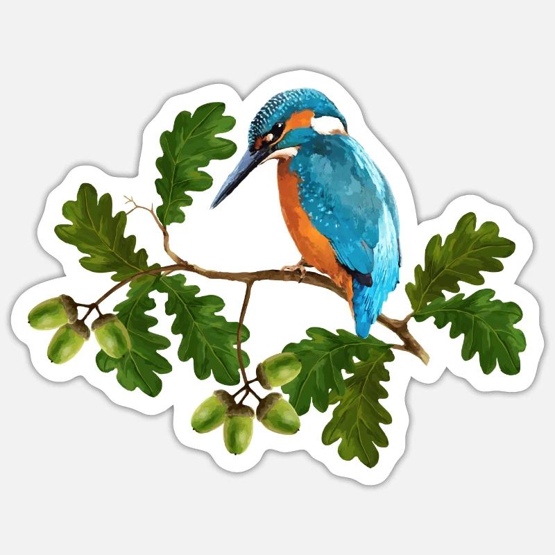 Bunter Vogel - Sticker Größe S (10 x 10 cm) - Mattweiß