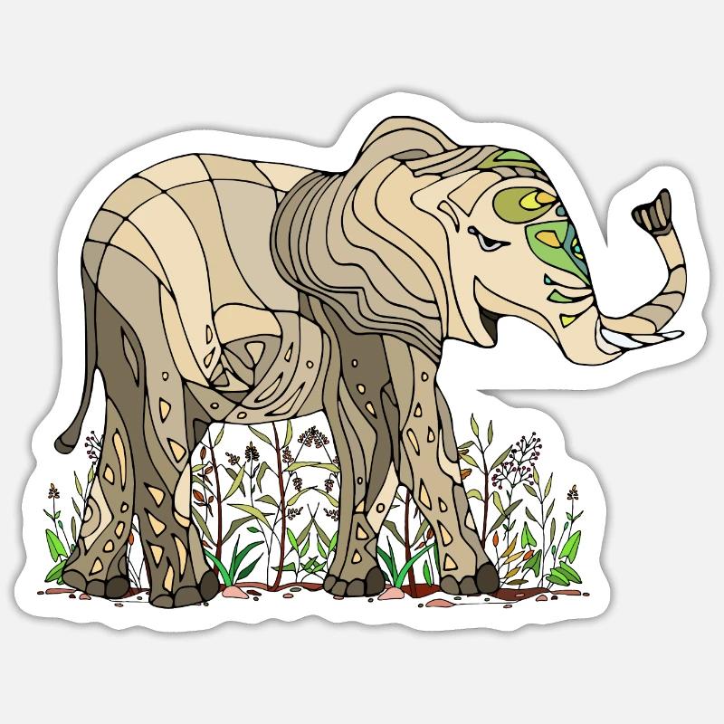Elephant - Sticker size S (10 x 10 cm) - white matte