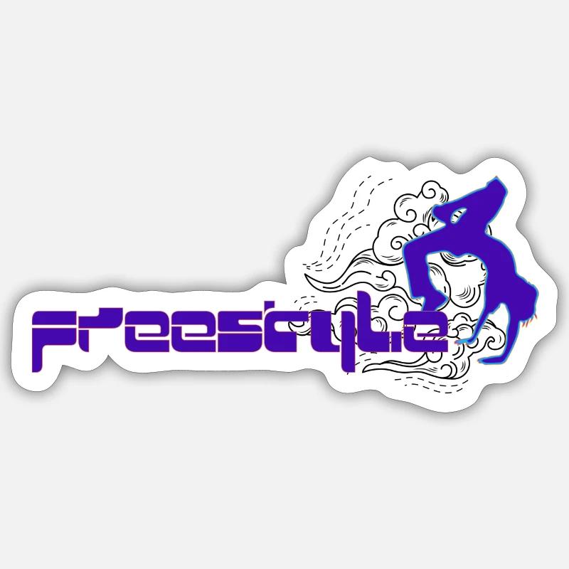 Nage libre - Sticker taille S (10 x 10 cm) - blanc mat
