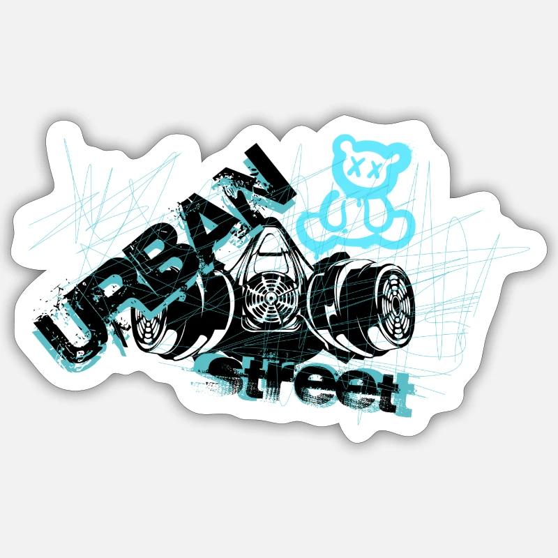 Bear graffiti - Sticker size S (10 x 10 cm) - white matte