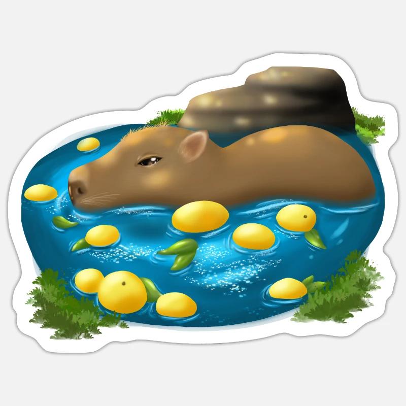 Capybara - Sticker Größe S (10 x 10 cm) - Mattweiß