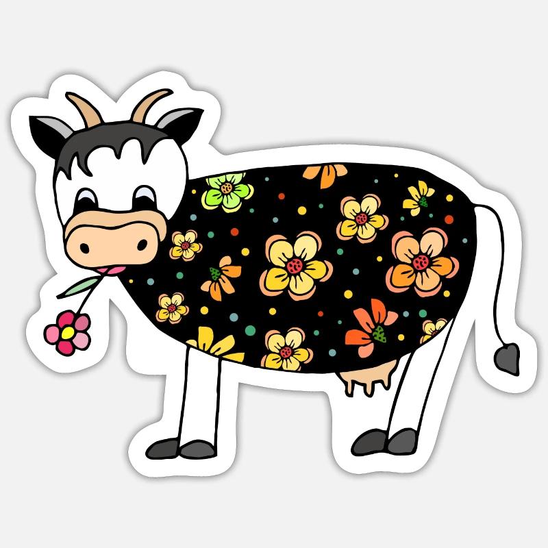 Kuh - Sticker Größe S (10 x 10 cm) - Mattweiß