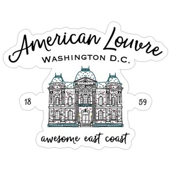 Washington D.C., attraction American Louvre - Sticker size S (10 x 10 cm) - white matte - Front