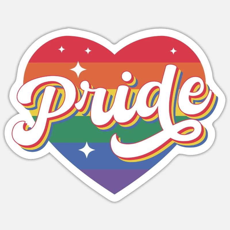 Pride Rainbow Heart - Sticker size S (10 x 10 cm) - white matte